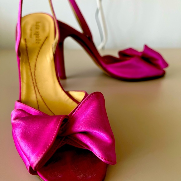Kate spade satin bow sling back heels size 7 - Picture 3 of 9